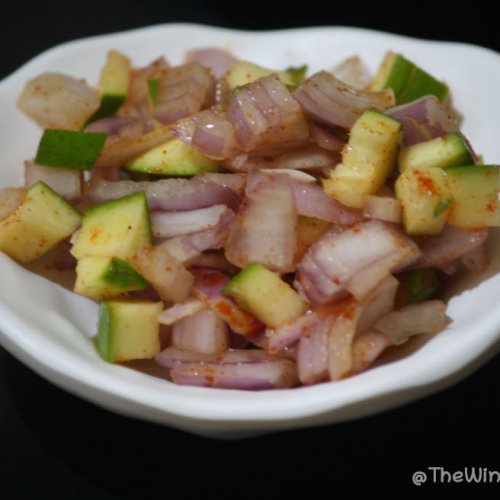 Pic of raw mango Cuchumber or Kadmat Salad
