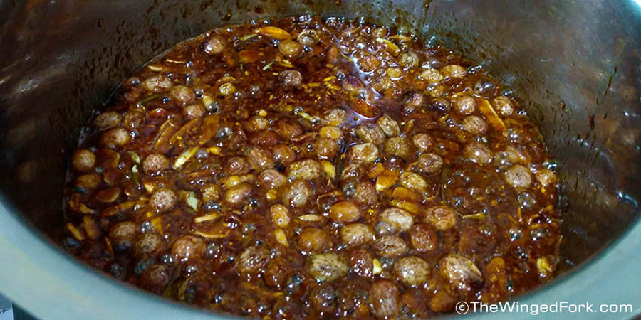 Add raisins and continue to simmer - Pic by Abby from AbbysPlate