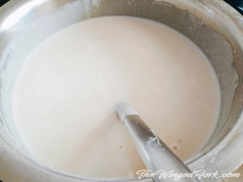 Add the yeast mixture along with milk or coconut juice - Pic by Abby from AbbysPlate