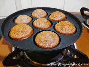 Add batter to the honey ball pan and fry on both sides - AbbysPlate