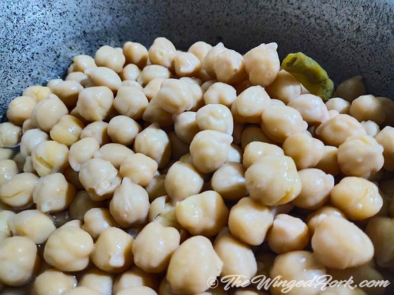 Boil the hummus with green chillies - Pic by Abby from AbbysPlate
