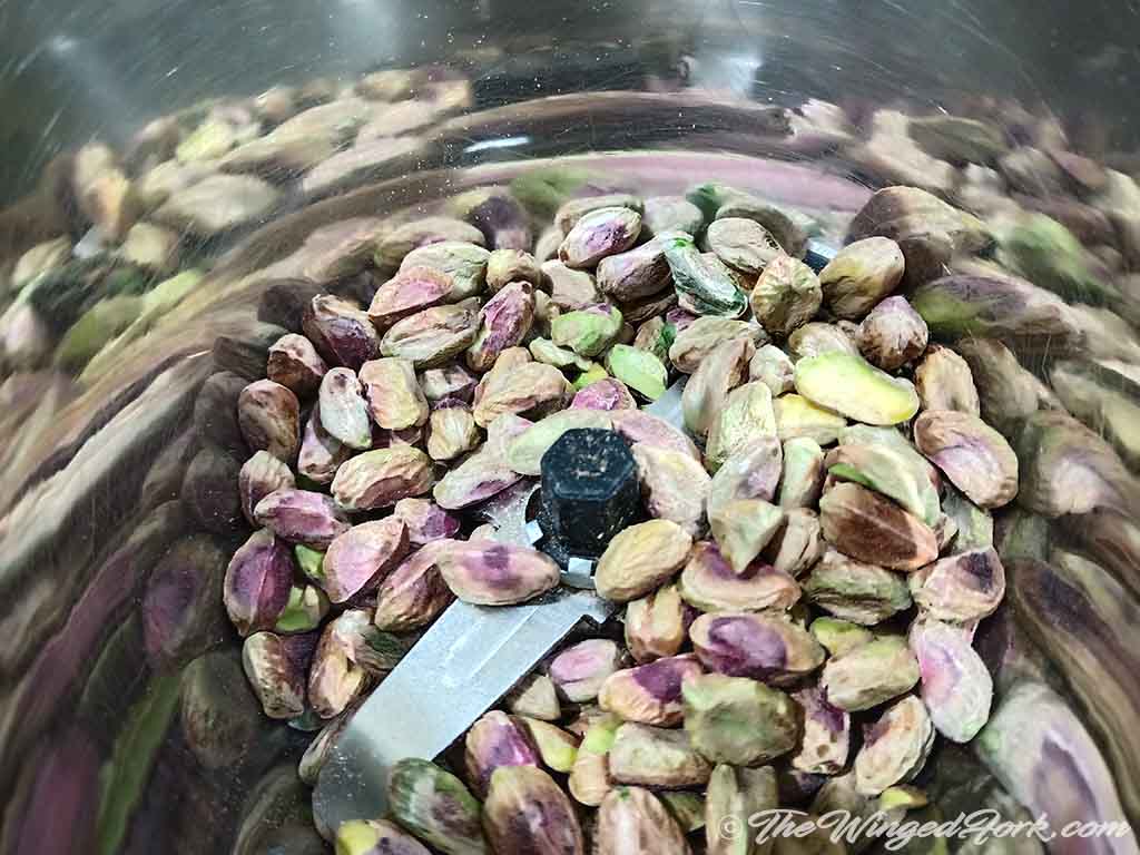 Pistachios or pistas in the mixie - Pic by Abby from AbbysPlate