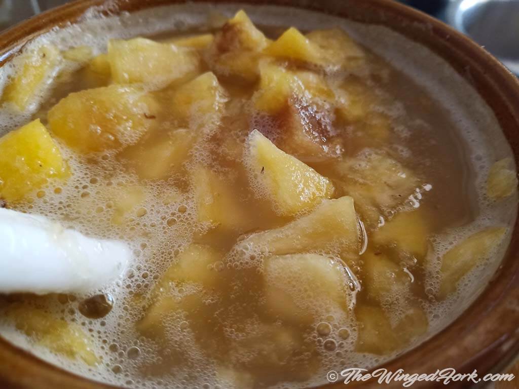 Stir the pineapple mix daily - Pic by Abby from AbbysPlate