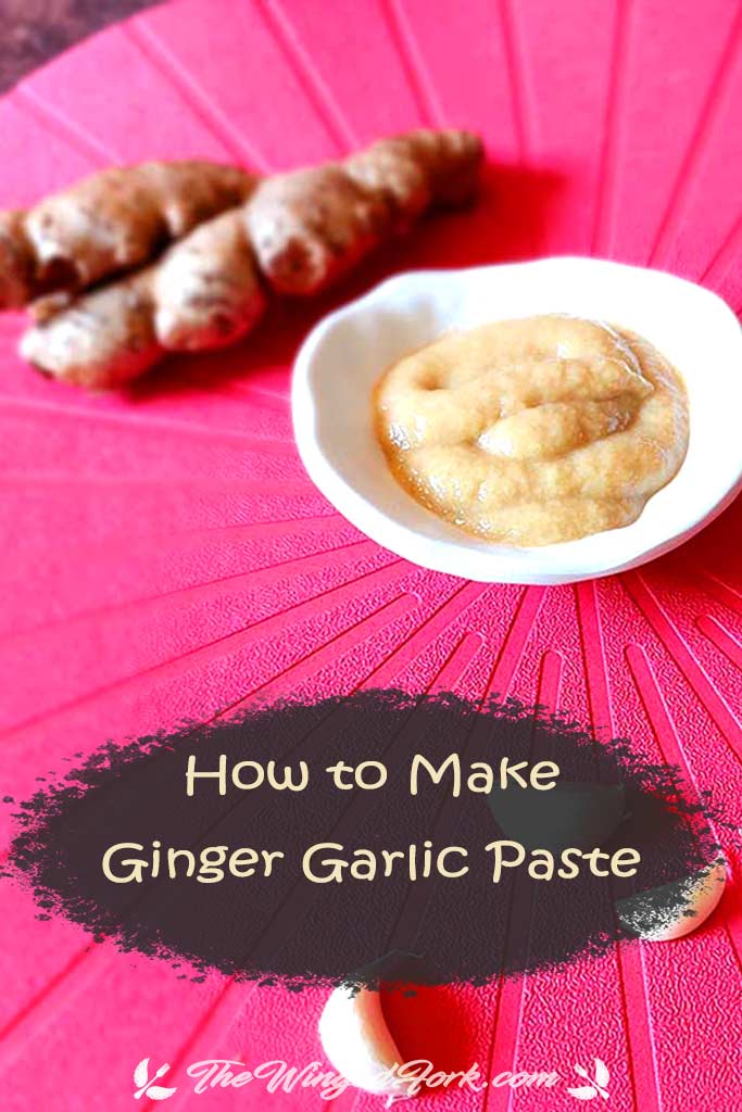 pinterest image of how to make ginger garlic paste.