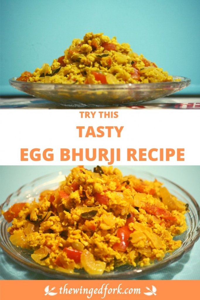Pics of plates of egg bhurji for a pinterest image of this tasty Egg Bhurji recipe