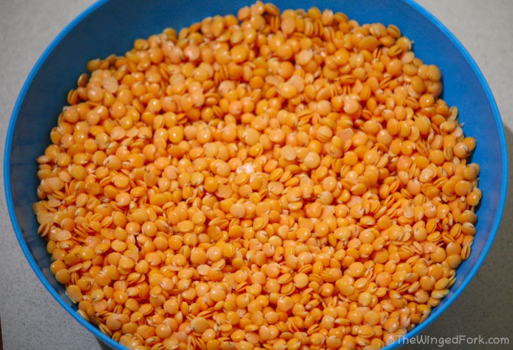 Whole Masoor Dal or Whole Red Lentils.