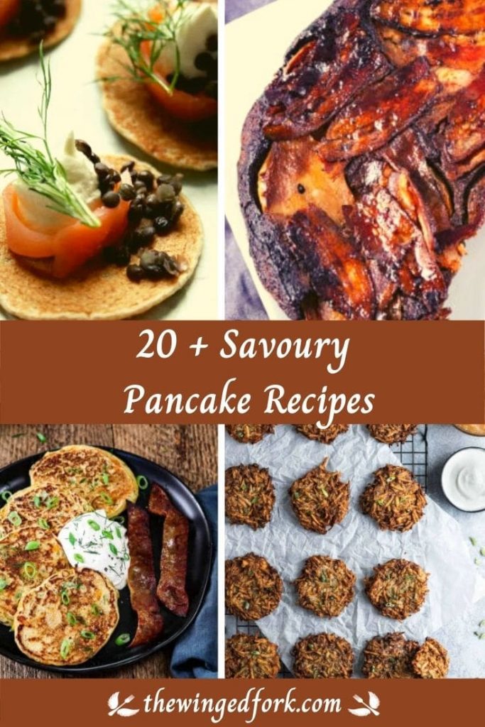 Pinterest image of 200 savoury Pancake recipes.