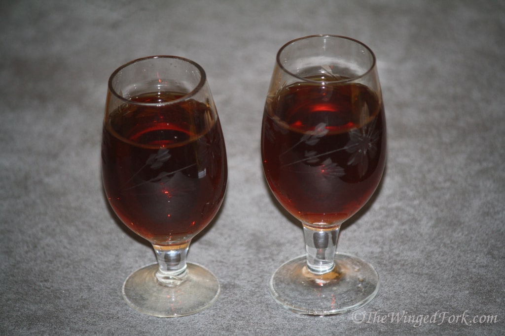 Fresh grape wine in two glasses.