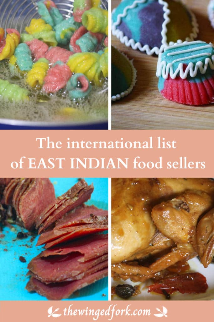Pinterest image of East Indian food sellers list.
