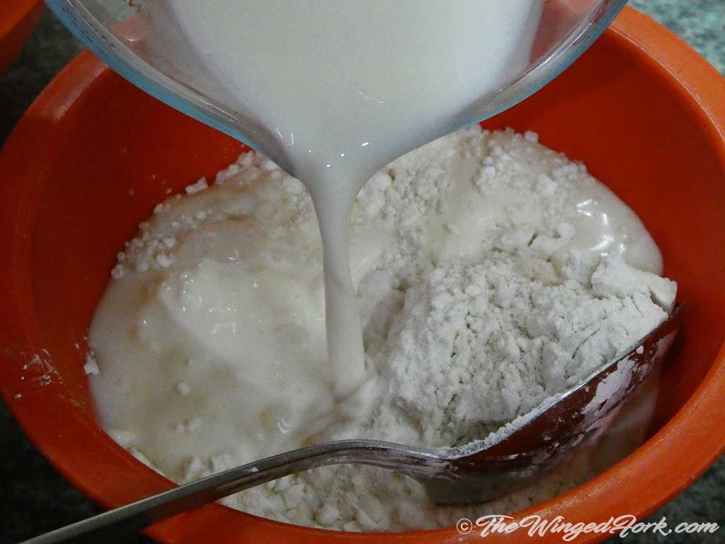 Add the remaining milk to the cornflour in a bowl.
