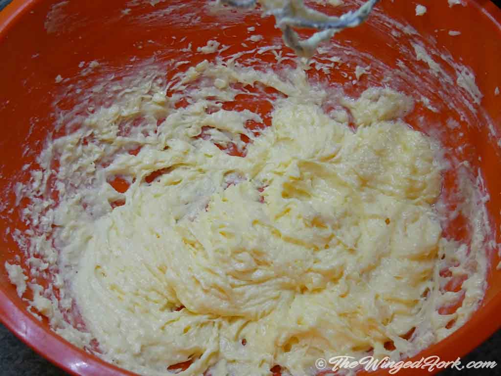 Fluffy creamed yolk mixture.