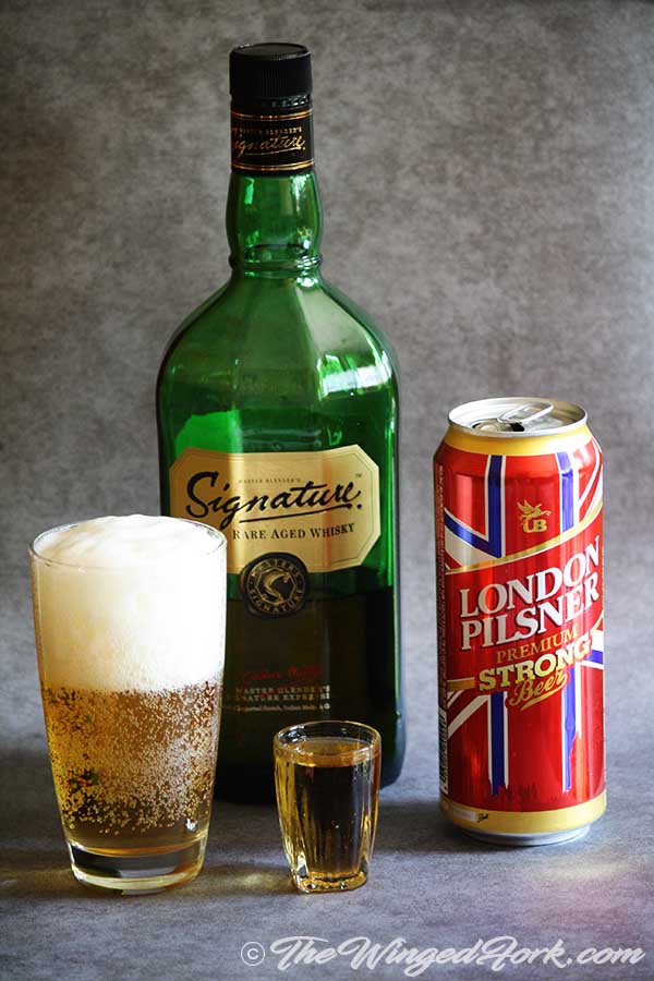 Add London Pilsner beer in a big glass.