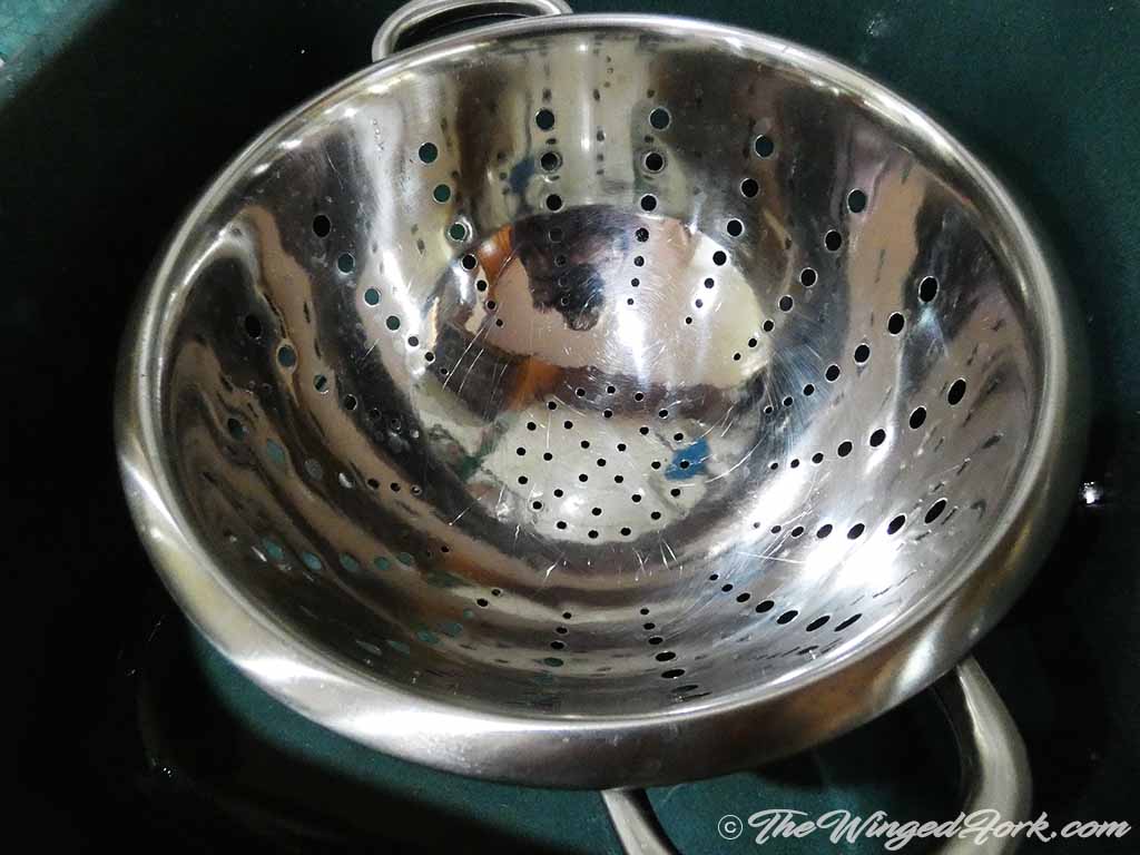 Strainer that will be used for recipe.