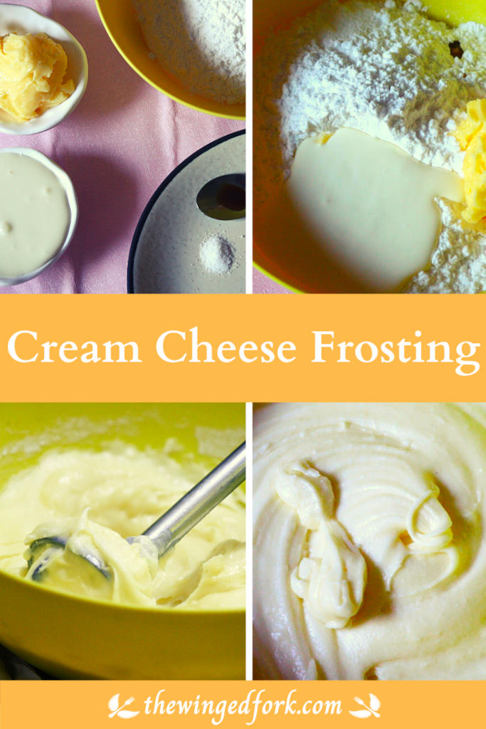 Pinterest image of Cream cheese frosting.