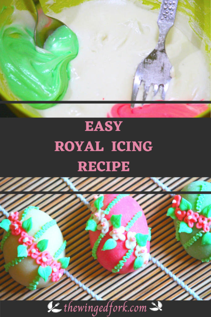 Pinterest image of Easy Royal Icing recipe.