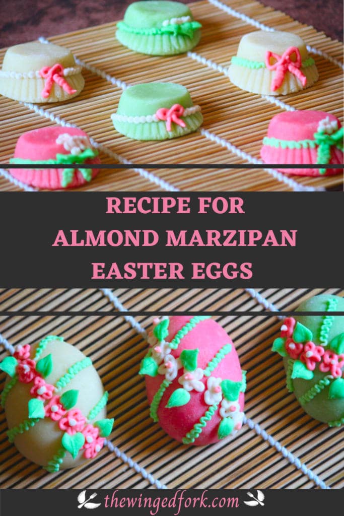 Pinterest image of Almond Marzipan Easter Eggs.