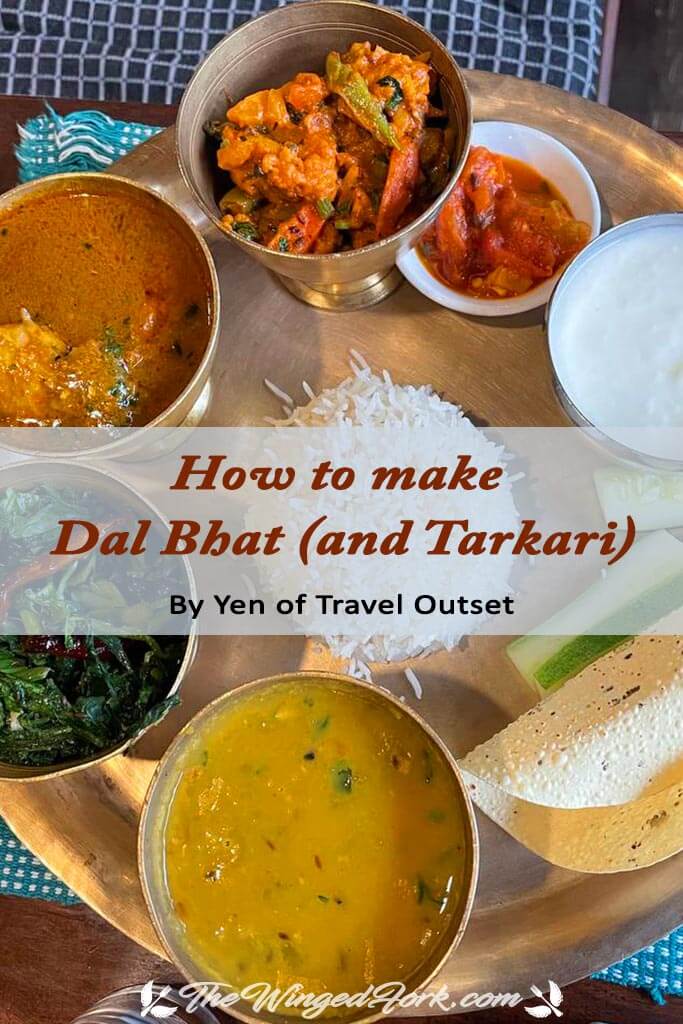 Pinterest image of how to make dal bhat tarkari.