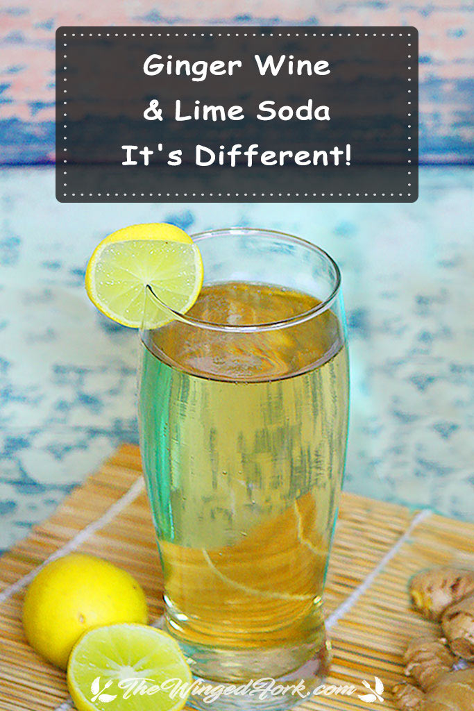 Pinterest image of lime ginger wine soda.