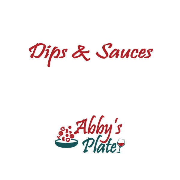Abbysplate blog icon with dips and sauces.
