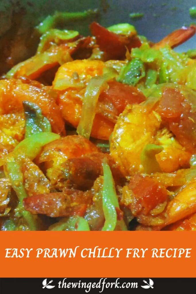 Easy Prawn Chilly Fry Recipe - By Sarah from AbbysPlate.
