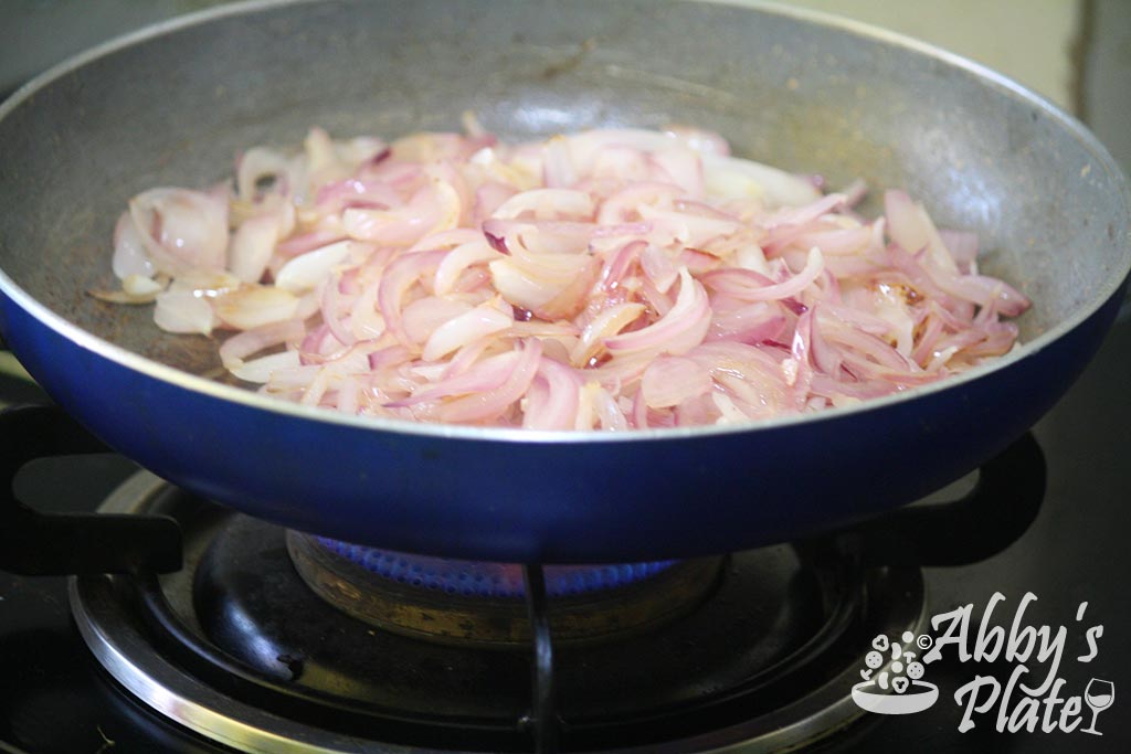 Onions frying in ghee.