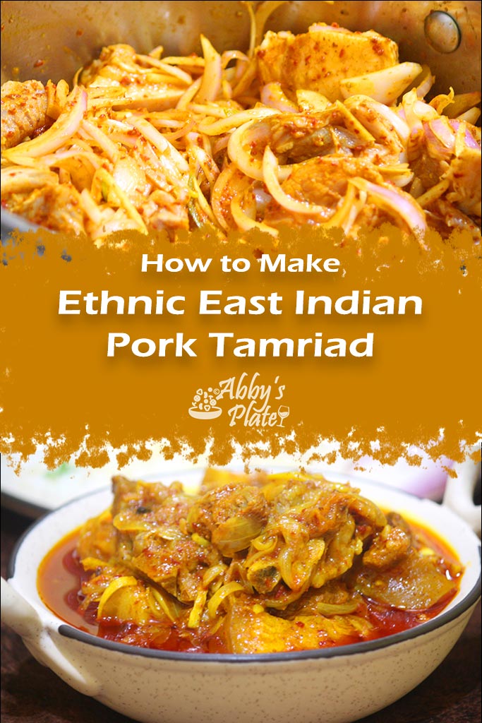 Pinterest image of pork tamriad curry.