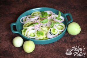 Easy Indian Green Tomato & Onion Salad