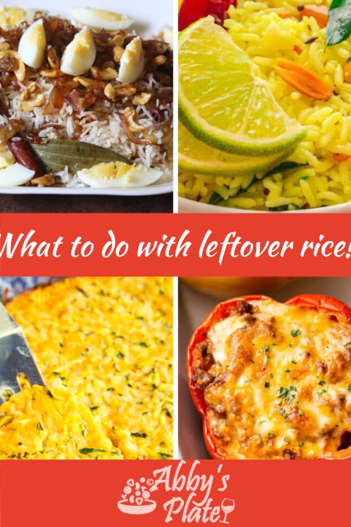 Pinterest image of what to do with leftover rice.