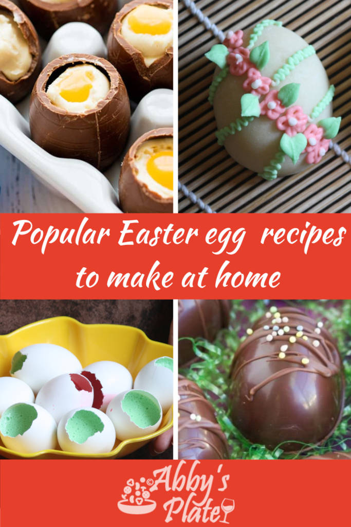 Collage of images for Easter eggs recipes