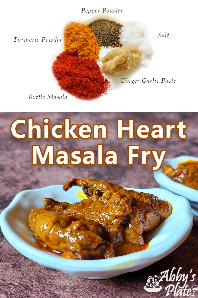 Chicken heart masala fry.
